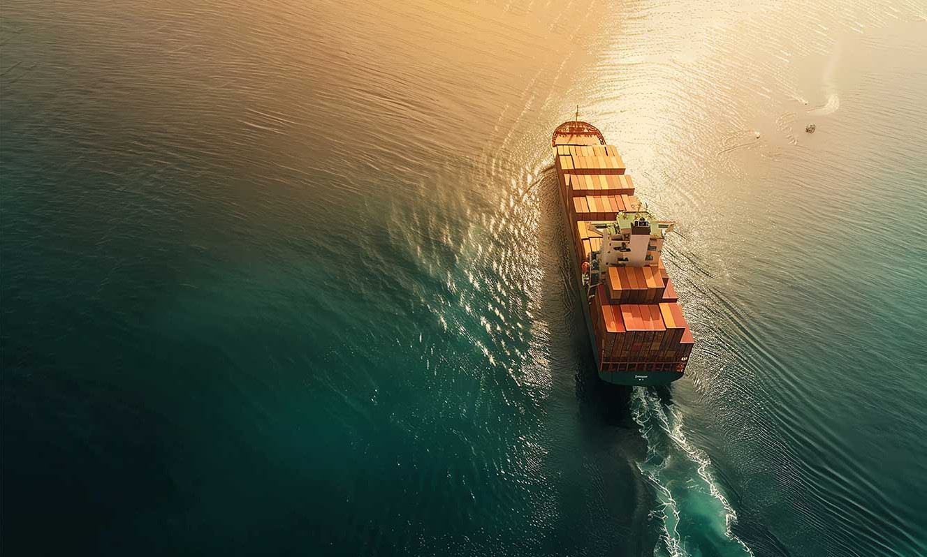 Frachtschiff auf dem Meer